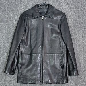 Tibor Jacket Womens PXS Black Leather Car Coat Removable Thermolite Lining